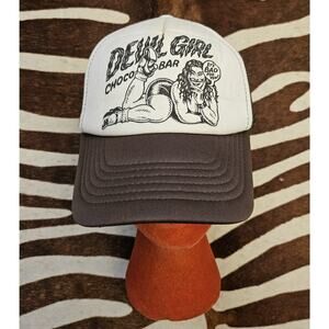Rare Vintage 90's Robert Crumb Devil Girl Choco Bar Art Mesh Trucker Hat